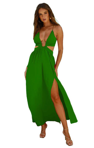 Runaway The Label Green Amali Maxi Dress