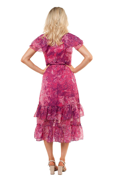French Connection Very Berry Endra Crinkle Printed Dress