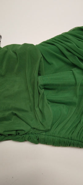 Lavish Alice Ruched Corset Mesh Midi Dress in Spring Green