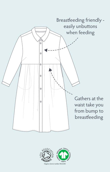 Frugi Mila Maternity and Nursing Shirt Dress