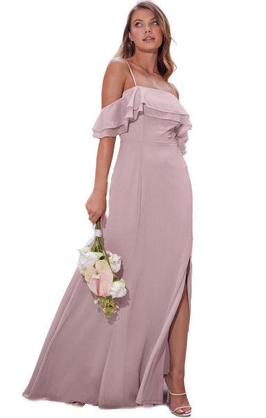 Pink Lipsy Cold Shoulder Bridesmaid Maxi Dress