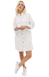 ASOS White Oversized Denim Shirt Dress UK 6