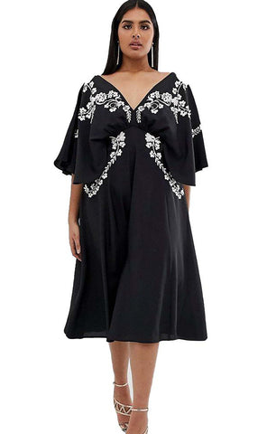 ASOS DESIGN Curve Exclusive Kimono Sleeve Midi Dress UK 22