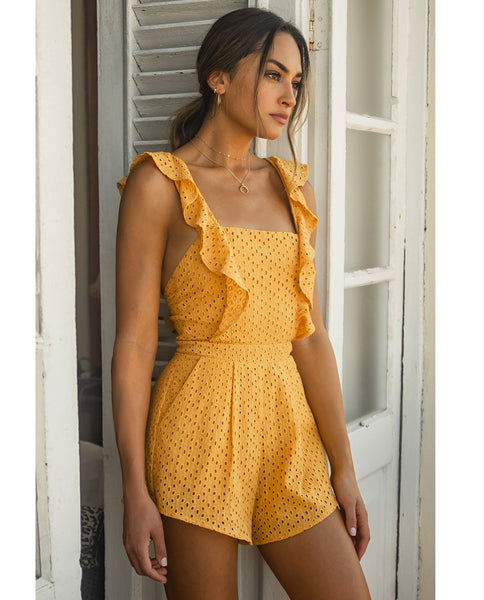 Runaway The Label Mango Playsuit With Frill Detail