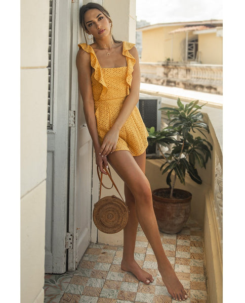 Runaway The Label Mango Playsuit With Frill Detail