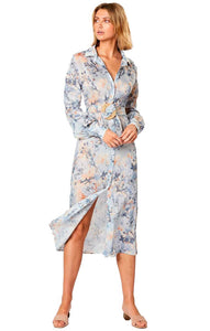 Winona Marina Long Sleeve Midi Dress