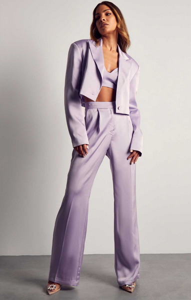 Misspap Lilac Boxy Cropped Co-Ord