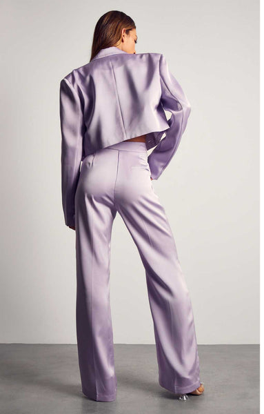 Lilac Boxy Cropped Jacket and Trouser Co-Ord