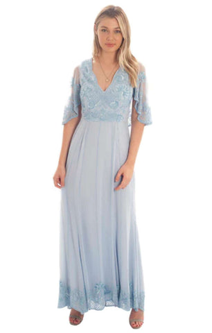 Frock & Frill Baby Blue Sequin Maxi Dress