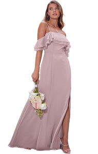 Pink Lipsy Cold Shoulder Bridesmaid Maxi Dress