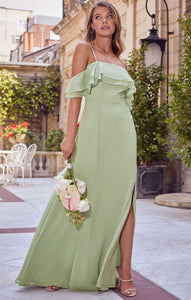 Lipsy Green Cold Shoulder Bridesmaid Maxi Dress