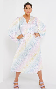 Simply Be Rainbow Frill Midi Dress